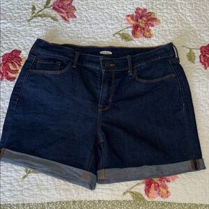 Old Navy Women’s Dark Blue Cuffed Denim Shorts